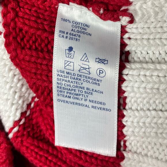 VTG TOMMY HILFIGER Patriotic Red White Blue Stripe Nautical Sweater Size Medium - Picture 7 of 7